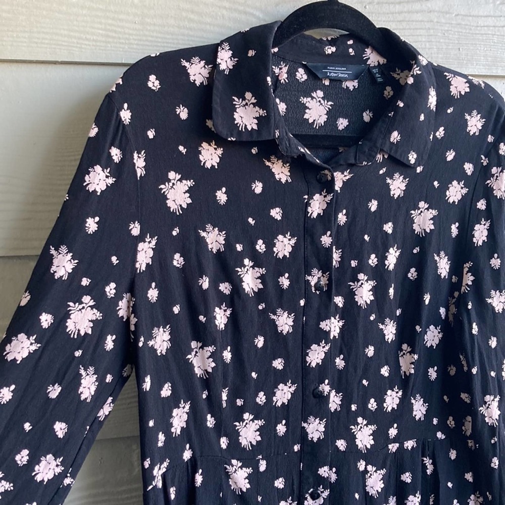 & other Stories Long Sleeve Floral button front Dress